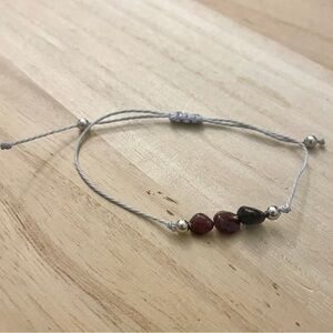 Garnet Beaded Bracelet Bolo Style